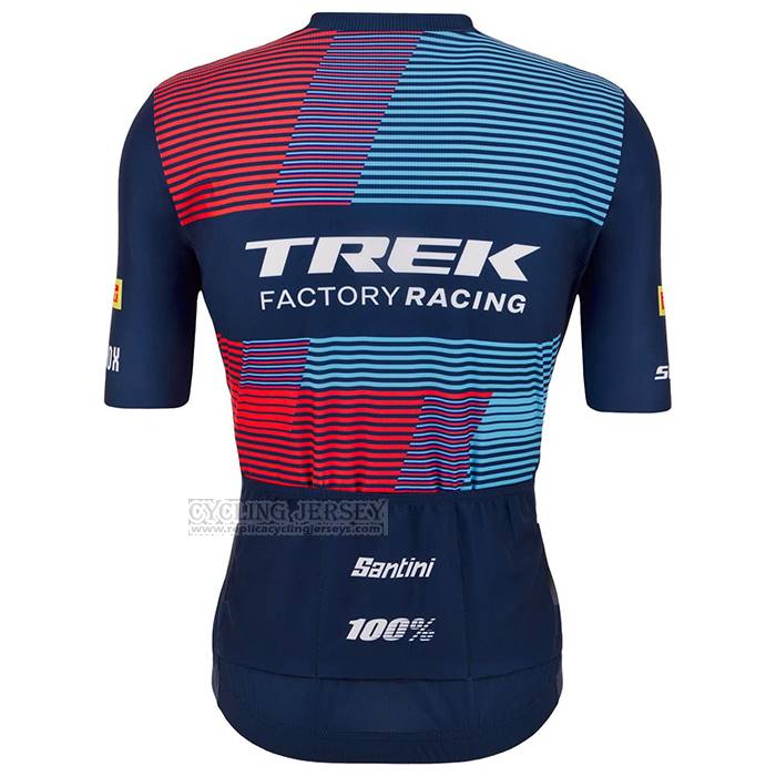 2023 Cycling Jersey Trek Factory Blue Short Sleeve And Bib Short